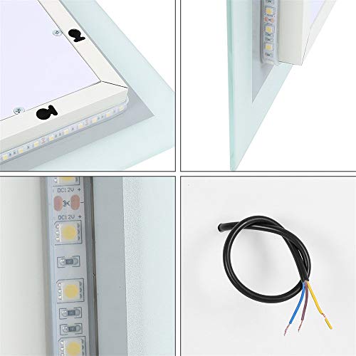 Xinyang 1200x700 Large Illuminated Led Bathroom Mirror with Demister Pad [IP44 Rated] Rectangular Backlit Wall Mounted,Touch Sensor Switch