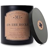 Manly Indulgence On The Rocks Scented Candle for Men 16.5 oz | 2 Wick & 2X Intense Fragrance | Co...