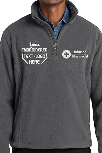 Custom Men's Embroidered Value Fleece Quarter Zip Pullover, Long Sleeve Golf Sweatshirt, Warm Zip Up Sweater for Men, Work and Casual Wear, Soft Fleece Jacket, 1/4 Zip Crewneck, for allwear2