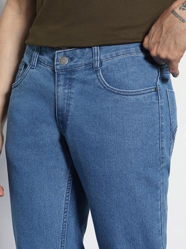 Image of Urbano Fashion Men's Stretch Fit Mid Rise Washed Bootcut Jeans Stretchable