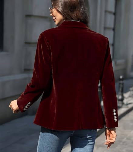 INVACHI Women's Causal Blazer Single Button Front Office Suit Jackets Work Blazer Outerwear2