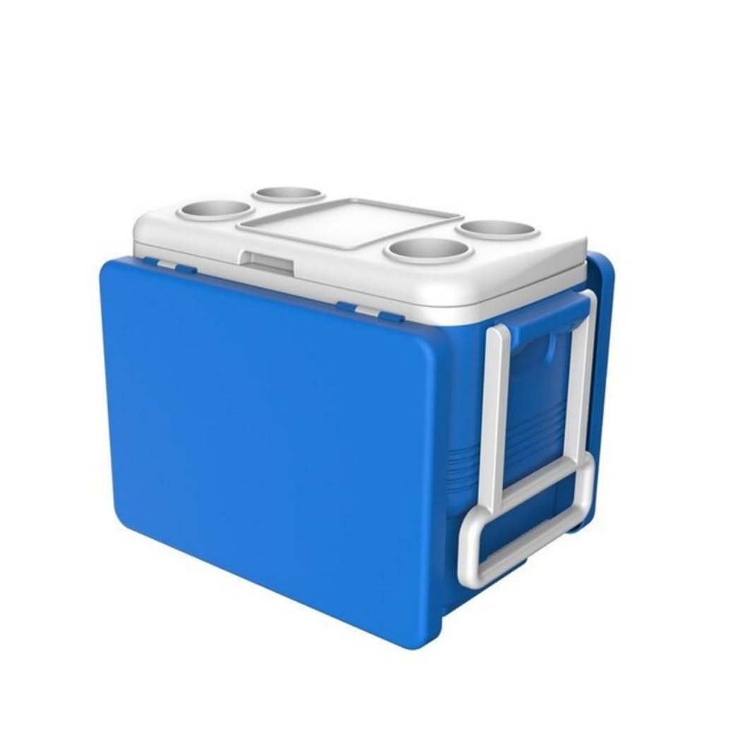 Trade Shop - Frigo Passivo Portatile 45lt con Tavolo Pieghevole per Campeggio Picnic Spiaggia 286512 -