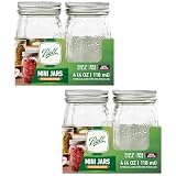 Ball Glass Mini Storage Jar, Quarter Pint Size, 4 OZ (Pack of 8)