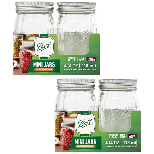 Ball Glass Mini Storage Jar, Quarter Pint Size, 4 OZ