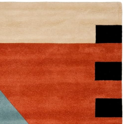Image of Sifa Carpet Round Handmade Mid-Century Modern Abstract Premium Wool Entryway Foyer Living Room, Bedroom Kitchen Area Rug, Weight -10 Pund, Size-4x4 Feet (48x48 Inch Round)