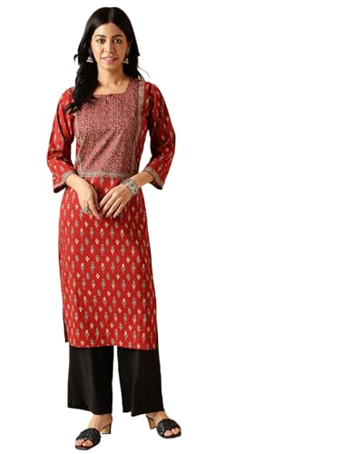 Image of Vbuyz Women's Floral Printed Straight Cotton Special wear Kurtas for Women | Cotton Kurtas for Women | A-Line Kurtas Kurtis | Designer Kurta | Kurtas for Women | Printed Kurtas