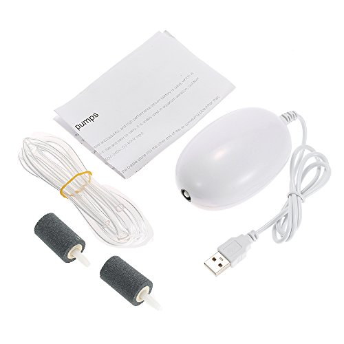 Andoer Bomba de ar de oxigenador de aquário recarregável USB portátil para exterior bomba de ar de o