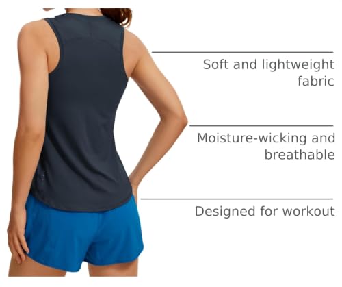 Image of CRZ YOGA Lightweight Racerback Tank Top | Workout, Moisture Wicking, Classic Fit, Hip Length, Reflective Spots, Sleeveless Shirts for Women