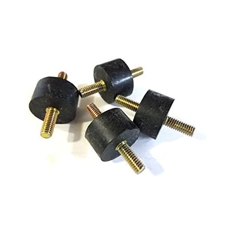 Pack of 4 Rubber Vibration Isolator Mounts - 1-1/4" Diameter x 3/4" Height, 5/16-18 x 3/4" Long Studs - Noise Control, Anti-Vibration, Shock Absorber, for HVAC, Generators, Motors, Compressors, Pumps Cover
