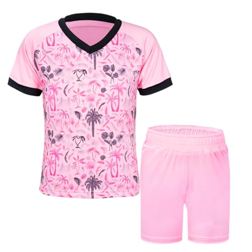 Image of Unisex Kids Soccer Jersey and Shorts Kit 2-Piece Set Boys Girls Football Outfits for Little Athlete 2-14 Years