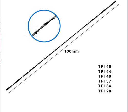 SaditY 48pcs 130mm Spiral Scroll Saw Blades Hand Fret Coping Saw Blade for Wood Cutting (Size : MSSB02 TPI44)