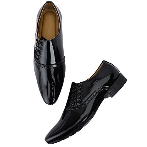 Image of GAUTAMFIT Men's Formal Classic Derby Lace-Up Formal Shoes for Office, Party,Wedding | Dress Shoes | Extra Cushioning Insole | Lightweight & Comfortable Stylish Shoes