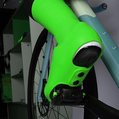 Fundas para zapatillas de ciclismo SUNGOOYUE, impermeables y reutilizables, con suela antideslizante y ajuste elástico para bicicleta de montaña, carretera y uso urbano, color verde miniatura 3