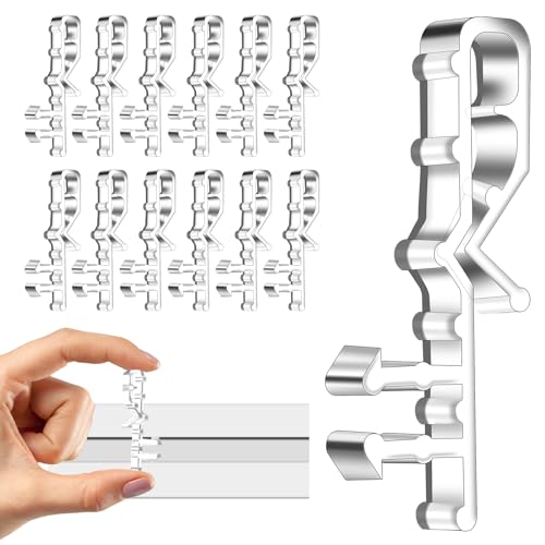 Mabor 12 Pcs Plastic Valance Blinds Clips, Transparent Blind Replacement Parts for 2-1/8 inch Window Safety Clips Top Fixing, Venetian Blind Parts for Window Pelmets