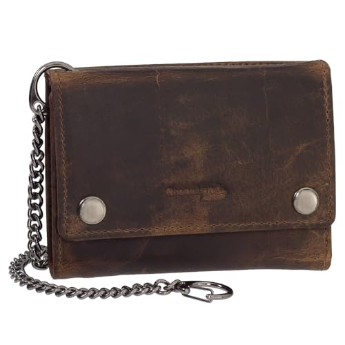 Greenland Geldbörse 872, Braun, Leder, Klassisch, Dreifach gefaltet, Unisex-Erwachsene