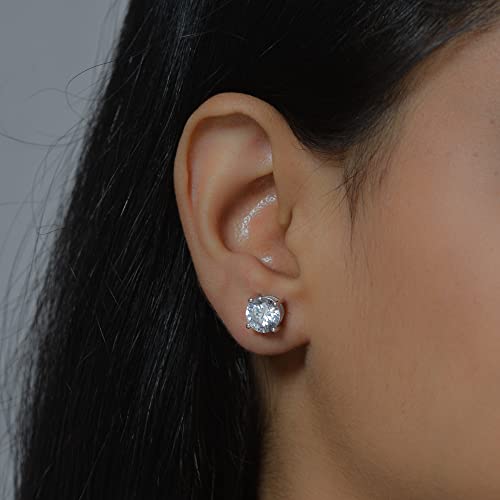 Image of Ornate Jewels 925 Silver 2 Carat American Diamond Solitaire Stud Earrings for Women and Girls | With Certificate of Authenticity and 925 Stamp | Life-time Warranty*