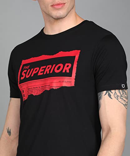 Image of Urbano Fashion Men's Graphic Printed Round Neck Half Sleeve Slim Fit Cotton T-Shirt