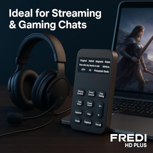 Image of FREDI HD PLUS Voice Changer Device | Portable Multi-Effect Sound Modulator with 12+ Voice Modes, Real-Time Monitoring, Noise Reduction & USB Rechargeable - Compatible with Mobile & Laptop