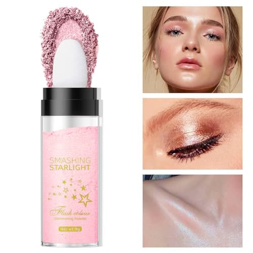 Bastão de maquiagem iluminador, Pó de Maquiagem Fairy Highlight Pó de Patting, Bastão de brilho fáci