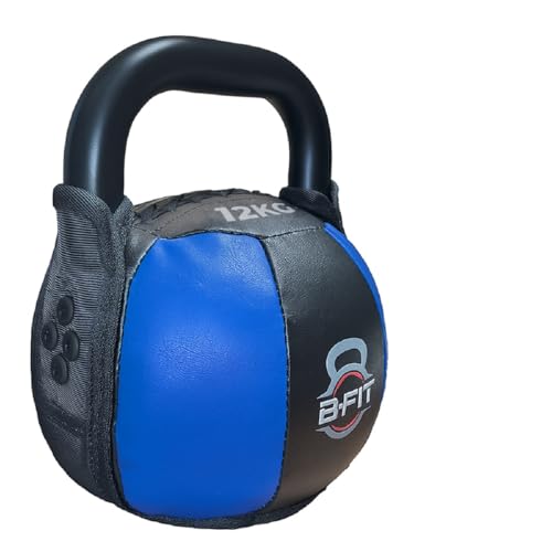 Image of B Fit PU Leather Premium Soft Kettlebell with Handle for Weightlifting, Conditioning, Strength and core Training (12 Kg)