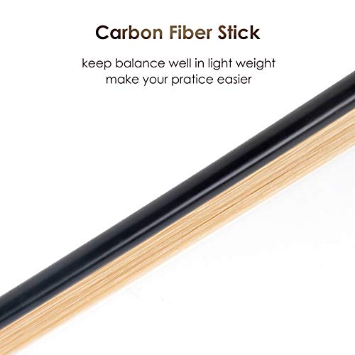 image for Kmise 4/4 Bass Bow Upright Bass Carbon Fiber Bow Ebony Frog Natural Ho