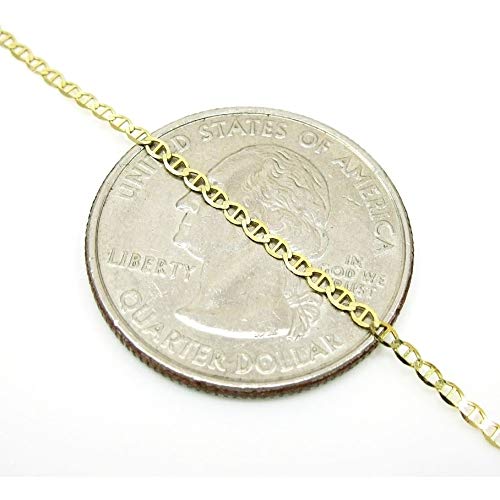 14K Gold Unisex 1.5mm Flat Mariner Link Chain Necklace- 14k Gold Necklaces 18" 20" 24"3