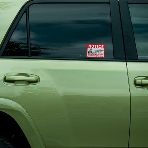Image of BELATASO10-Pack In Car Camera Recording Sign Stickers, Notice Vehicle is Equipped with Audio and Video Recording Devices Consent by Entering Car Sticker, 3.5 inchx2.5 inchSelf Adhesive Vinyl Decal.