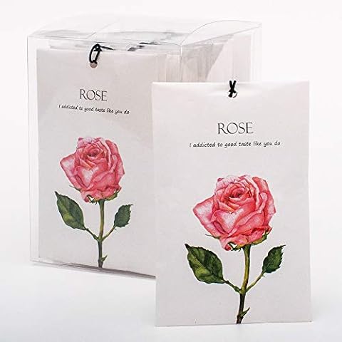 ROSE COTTAGE 12 Packs Rose Closet Air Deodorizer Freshener Scented Dawers Sachets Cover