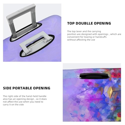 Colorful Purple Cosmos Flower Print Luggage Covers For Suitcase,Elastic Washable & Stretchable Suitcase Covers For Luggage, Anti-Scratch - Fits 18-32 Inch Luggage-No Luggage Included3