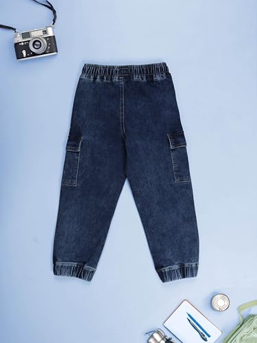 Image of KiddoPanti Boys Denim Cargo Jogger Pant