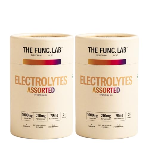 Image of The Func. Lab Daily Electrolytes - Assorted | Pack of 2,30 Sachets Each | Instant Hydration Powder with Sodium, Potassium, Magnesium | Sugar-Free, No Preservatives | Instant Energy, Recovery Drink