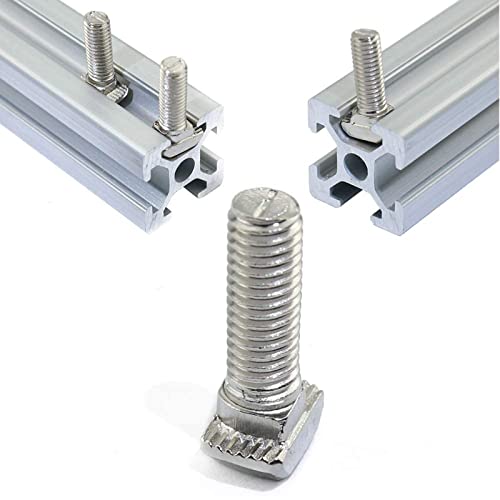 Image of Metric M8 x 25mm Thread T Slot,Drop-in Bolt T-Bolt,Hammer Head Bolt,T Screw Stud for 4545 Series Standard 10mm T-Slot Aluminum Extrusion Profile,Carbon Steel Nickel Plated (4545 Series,20Pcs)