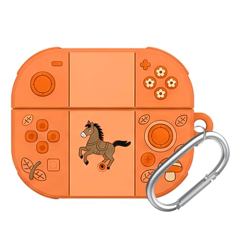 Image of Anvique Silicone Case Cover for Oneplus Nord Buds 4 Pro, Scratch Resistance, Shock Absorption, with Premium Carabiner (Horse Orange)