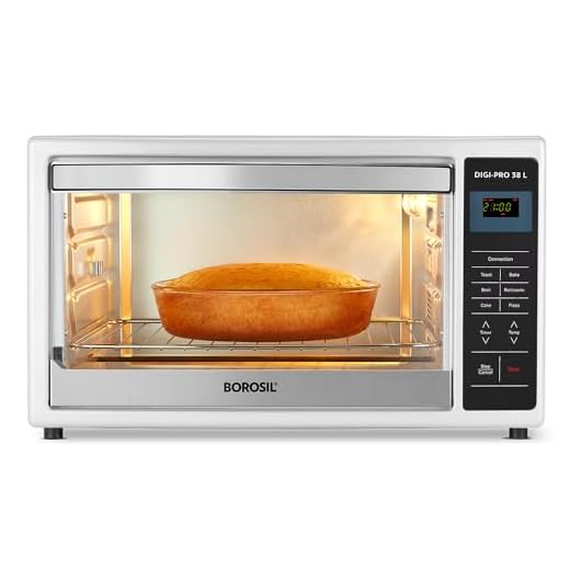 Borosil DIGIPRO 38L, Digital OTG, with Motorised Rotisserie and Convection, 1500W, 4 Stage Heat Selection, Black