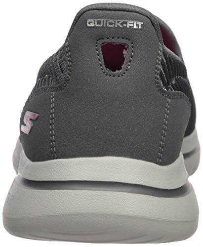 Skechers Go Walk 5 Miracle Sapatilha Feminino, 37, Cinza Escuro/ Rosa Choque