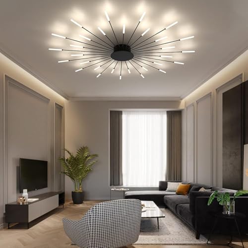 SXSCARKX Lámpara navideña, Moderna iluminación de Techo con Fuegos Artificiales, lámpara LED de acrílico contemporánea de Montaje Semi Empotrado, Colgante Vintage SXSCARKXs