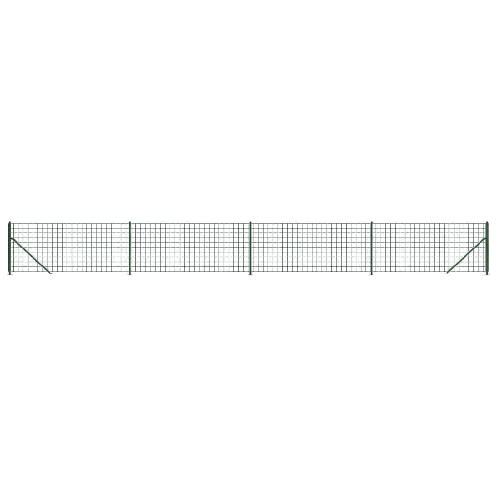 Wire Mesh Fence with Flange Green 0.8x10 m Galvanised Steel PVC Coated Security Barrier Animal Enclosure Fencing Roll with Interlocking Design for Garden Outdoor Property Protection