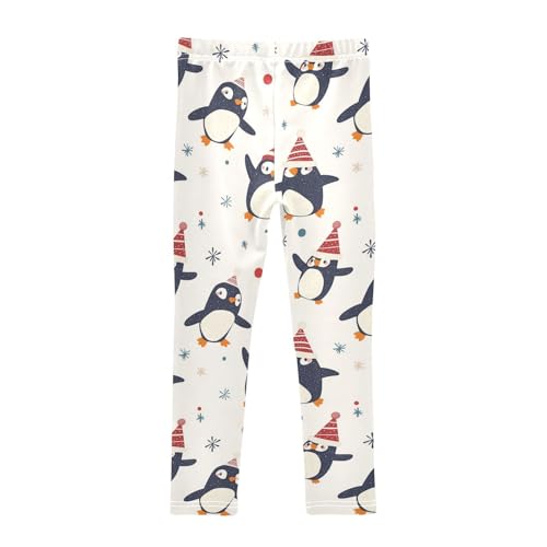 Penguin in Hat Girls Leggings,Workout Leggings for Girls Toddler Athletic Legging Size for 3-10T2