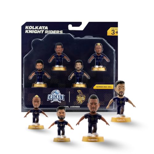 Image of Action Figure, IPL Edition 360 Rotatable Head, Cricket Player for Fans & Collectors (Kolkata Knight Riders Pack of 4)