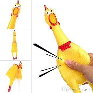 koolbitz 38CM Funny Rubber Screaming and Squeeze Chicken Feeling Stressed Made and Reliable material for Everyone Suitable for Children Easy to Carry and Use