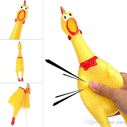 koolbitz 38CM Funny Rubber Screaming and Squeeze Chicken Feeling Stressed Made and Reliable material for Everyone Suitable for Children Easy to Carry and Use