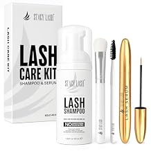 STACY LASH Shampoo 50ml Cleaning Kit of Eye Makeup Remover Foam Cleanser & Shampoo Brush & Mascara Brush Bundle with Eyelash Serum 5ml for Lash Growth and Thickness
