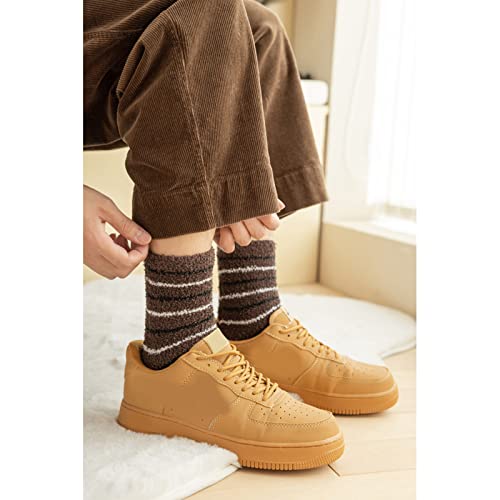 Fuzzy Socks for Men Cozy Soft Warm Socks Casual Striped Home Sleep Comfy Socks Winter Socks Gifts for Men3
