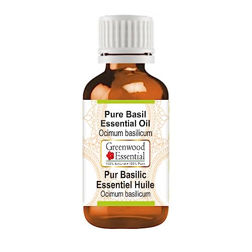 Image of Greenwood Essential Basil Essential Oil (Ocimum basilicum) Pure | Non-Sticky | Non-greasy | Lightweight | Men & Women | All Skin Types | Steam Distilled 30ml