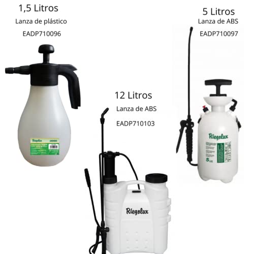 Sulfatadora para plantas de presión retenida. Capacidad 12 litros, Lanza de plástico con boquilla regulable. Rociador de jardín o rociador para protección de plantas PARA EL USO DE PRODUCTOS QUÍMICOS.