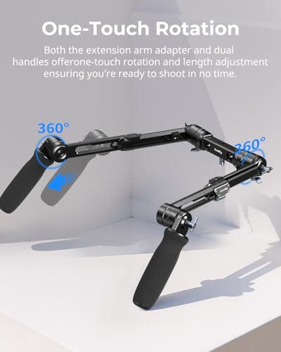 Image of SmallRig Shoulder Rig Dual-Handle for 15mm LWS Rods, One-Tounch Rotation Shoulder Mount Rigs Support for Camera - 5205