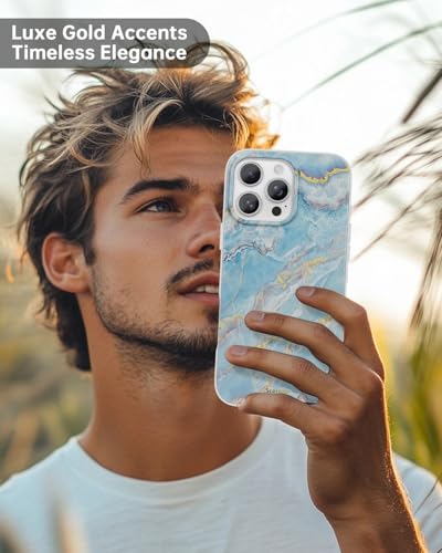 Coque iPhone 16 Pro résolvez les chutes avec style marbre bleu - 5