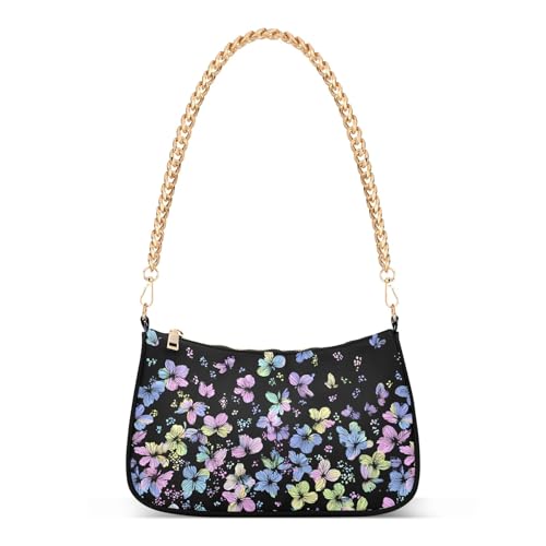 Clutch Shoulder Bags Tote Evening Purse Handbags for Women Pastel Flower Lovely Hobo Bags with Zipper Closure
