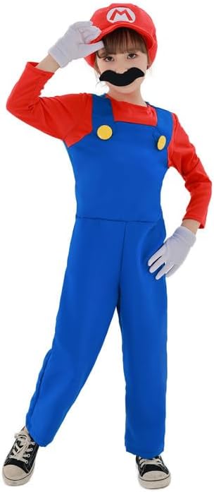 Miniatura 4 de Disfraz de anime de superhéroes de dibujos animados con mono, sombrero, bigote y guantes para fiesta de carnaval de Halloween