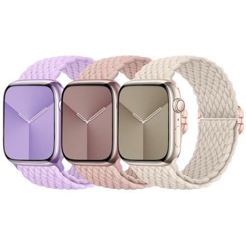 COMPATIBILITÀ: Il nostro cinturino regolabile compatibile con Apple Watch 38/40/41 mm, 49/45/42/44 mm, iWatch Serie 9/8/Ultra/SE/7/6/5/4/3/2/1. Il cinturino in nylon con le estremità dell'orologio può essere facilmente attaccato al vostro iWatch.(Nota: nella confezione è solo il cinturino, l'Dispositivo non è incluso.)